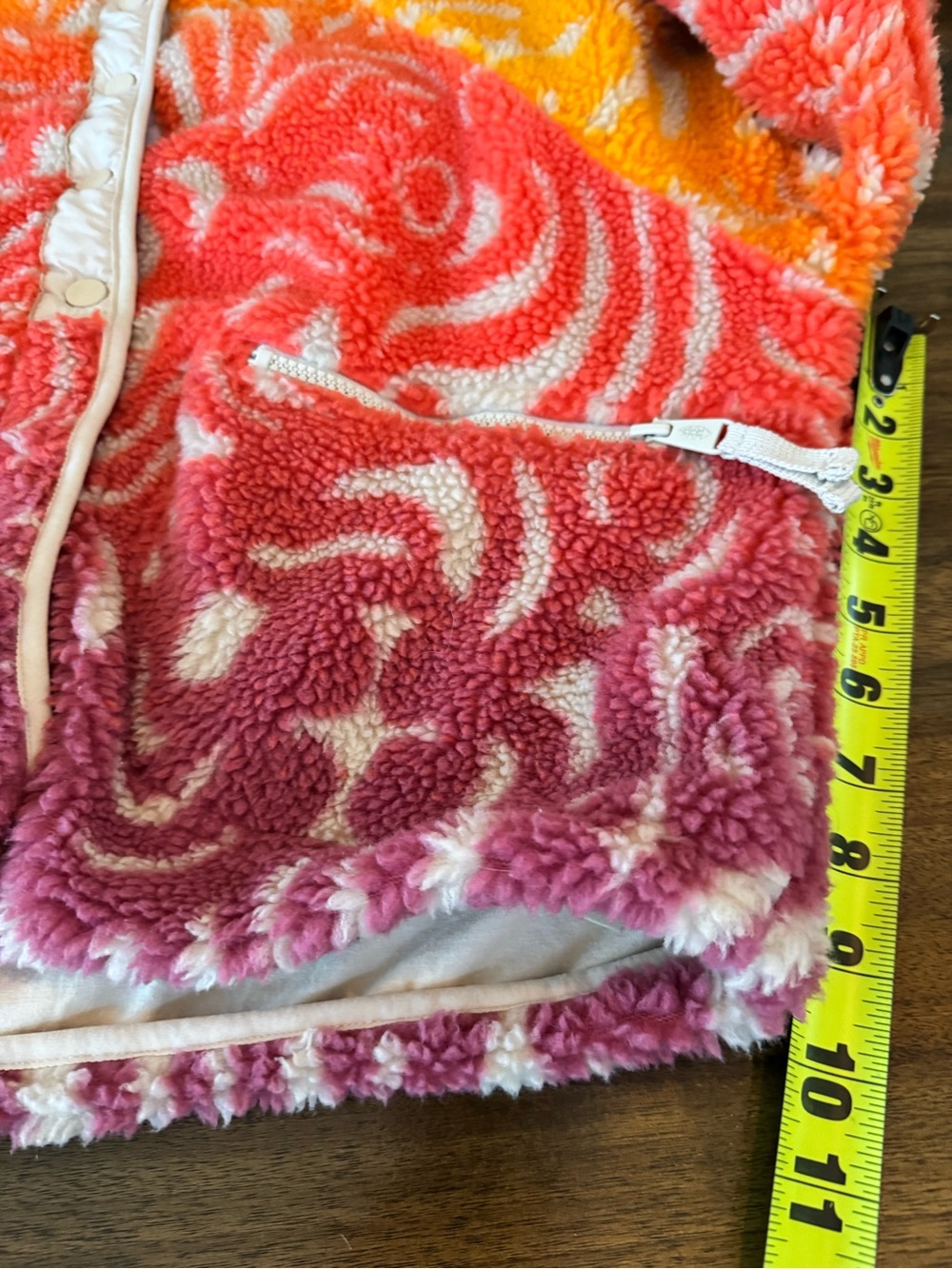 FP- movement Hit the slopes printed Orange Fleece Button-Up Sweater Jacket - Picture 6 of 6